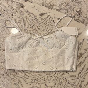 Emory Park White Eyelet Crop Top